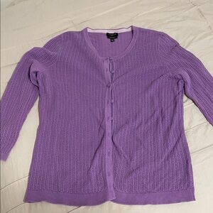 Talbots Lavender Cardigan Sweater